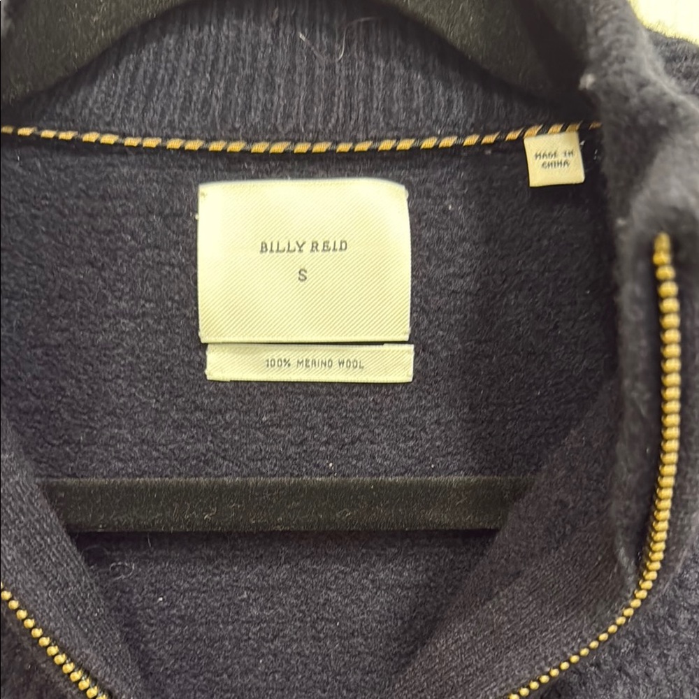 Billy Reid Blue Zip Up Sweater - Picture 2 of 4